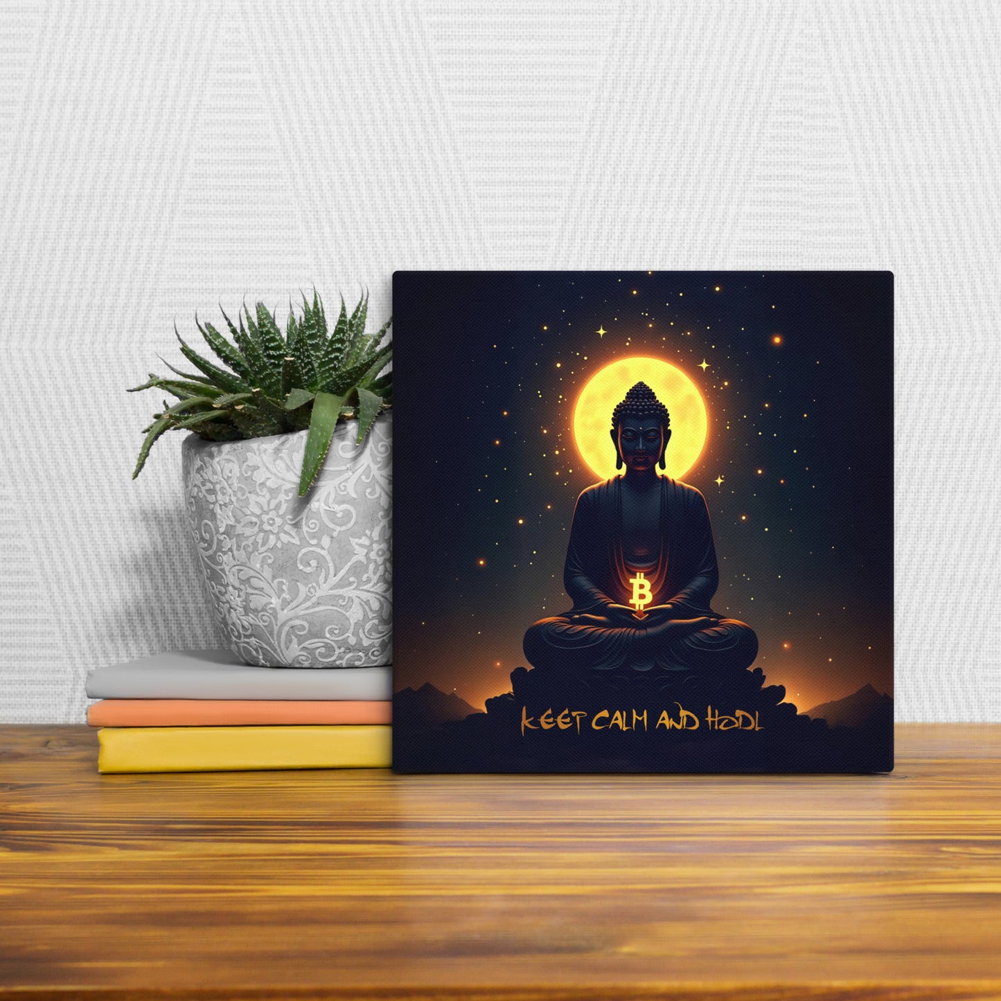 Buddha - keep calm and HODL - Mini Canvas