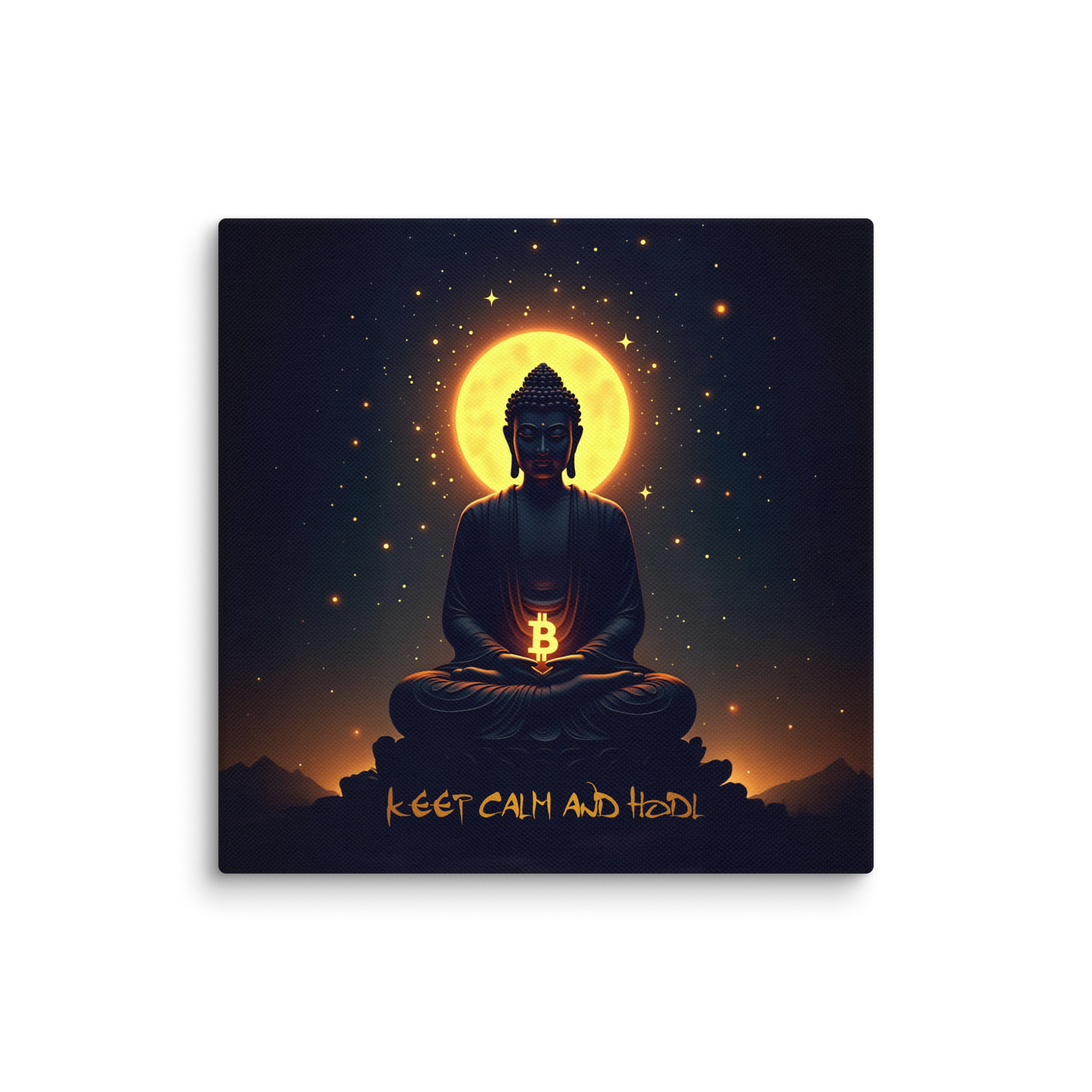Buddha - keep calm and HODL - Mini Canvas