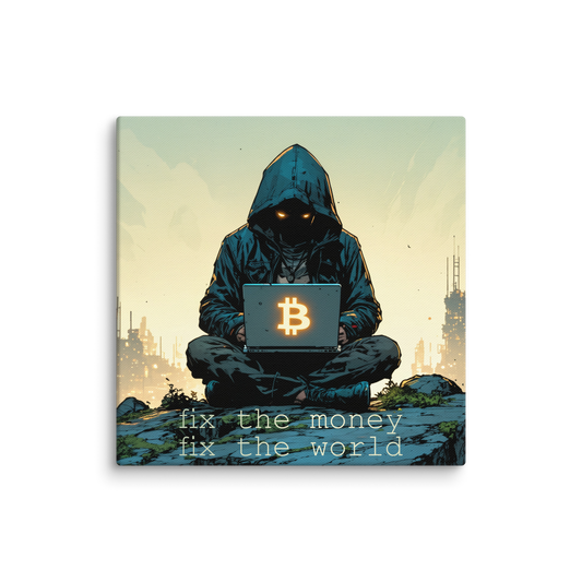 Satoshi -fix the money fix the world - Mini Canvas
