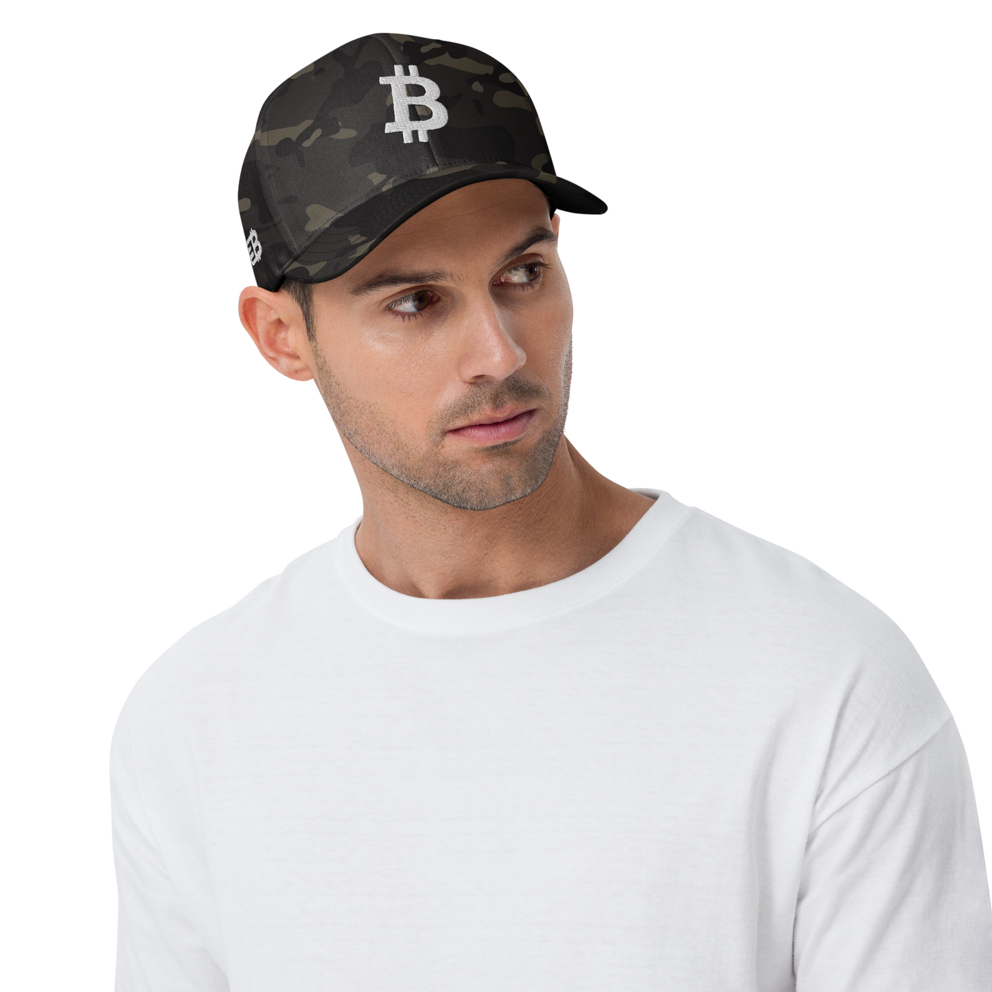 Bitcoin - Weiß - Baseball Cap - 3D Puff