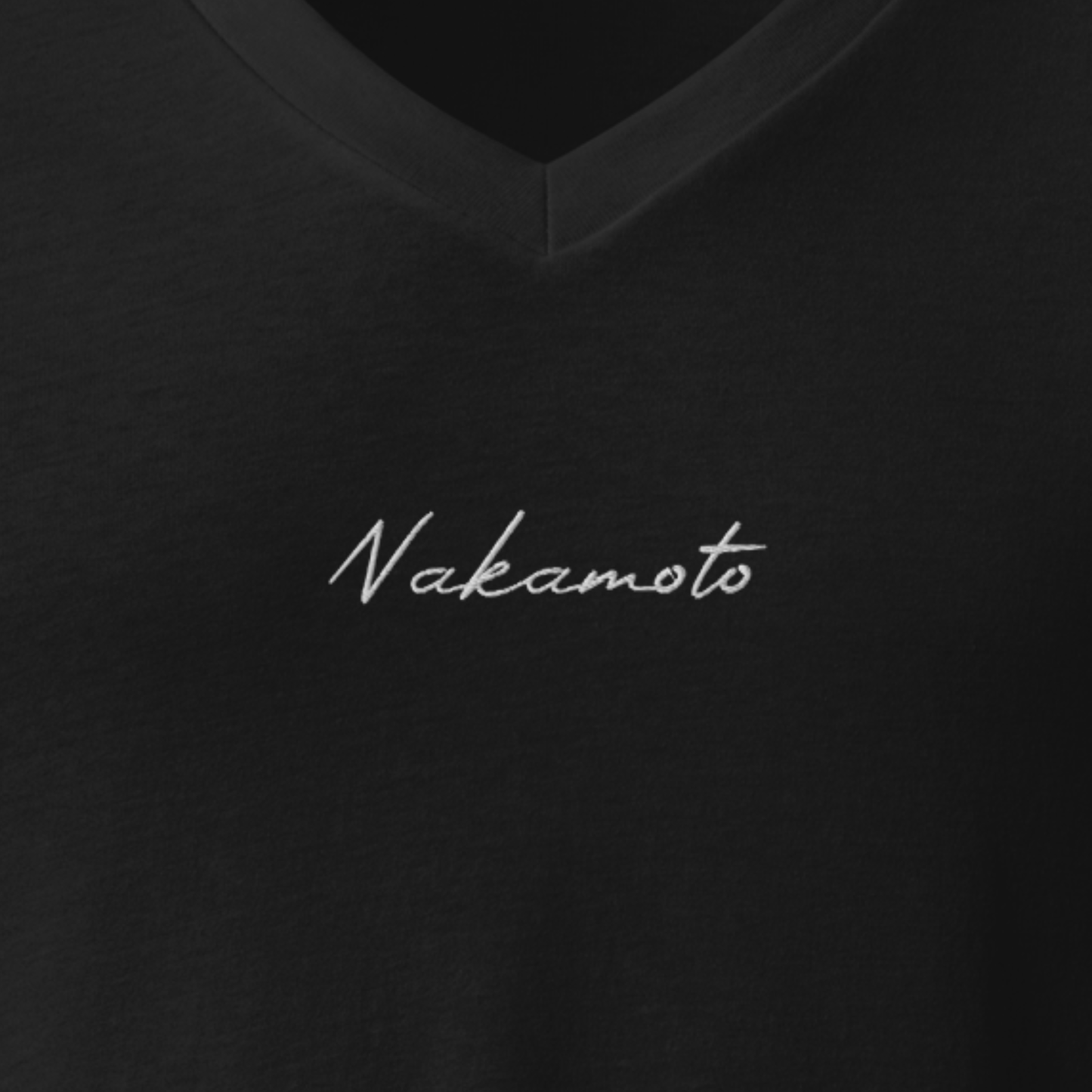 Nakamoto - Gestickt - Unisex V-Ausschnitt T-Shirt