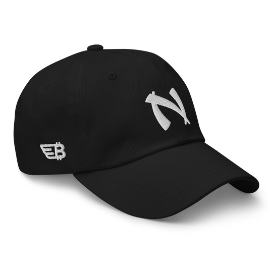 „Nakamoto“ Schwarz/Weißes Basecap 3D Puff