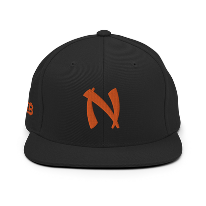 "Nakamoto" Black Snapback Hat 3D Puff
