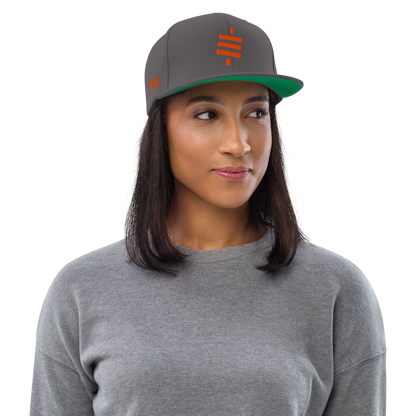 Sats- Orange - Snapback Hat - 3D Puff