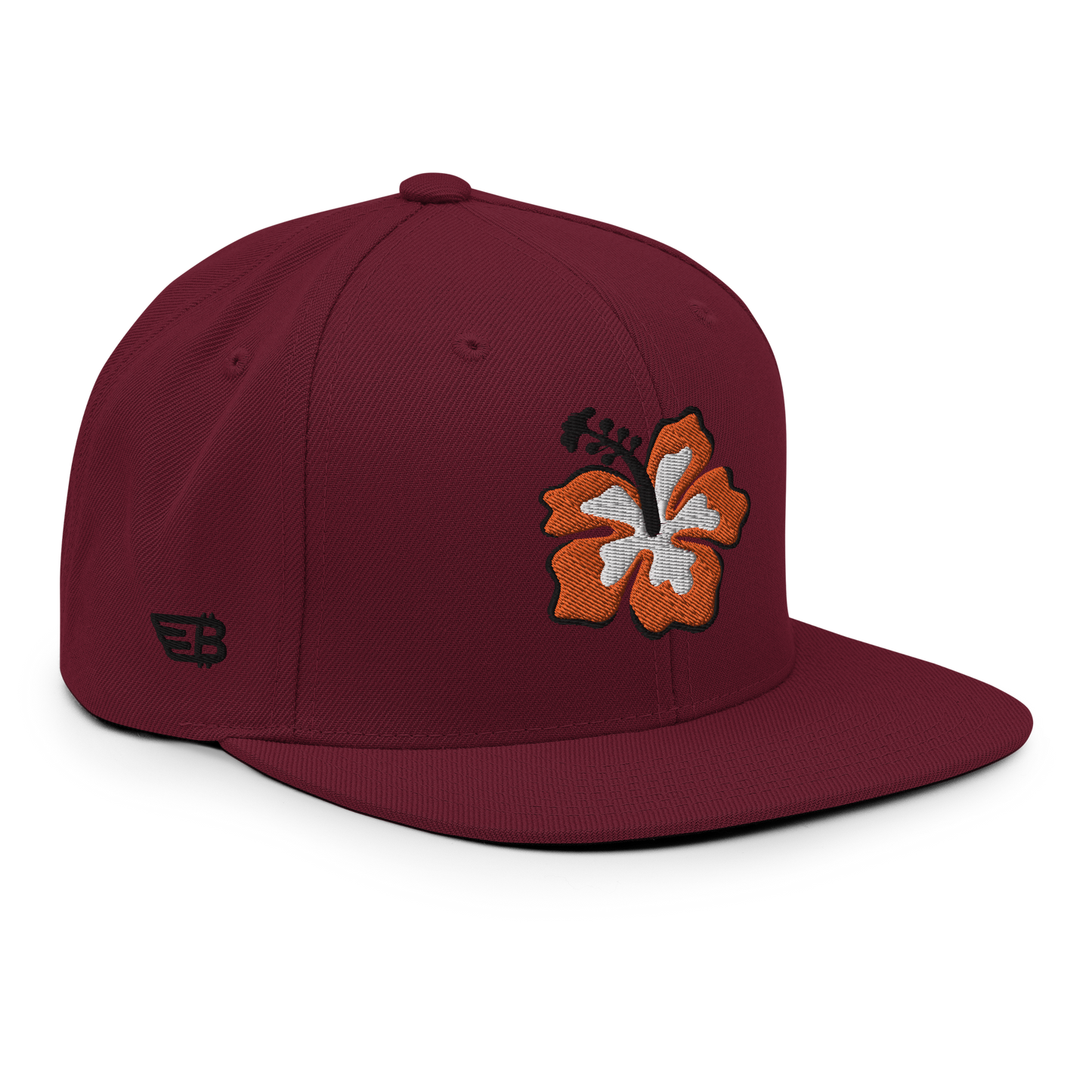 "Hibiscus" Maroon Snapback Hat