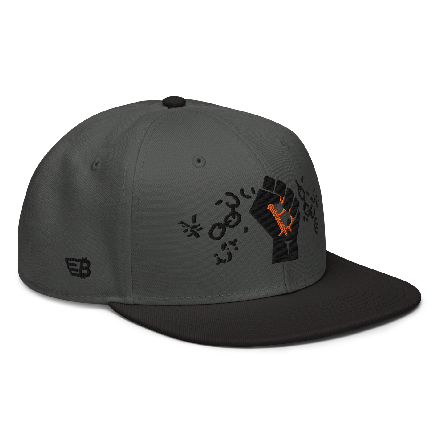 "Chain of fiat" Charcoal gray/Black Snapback Hat