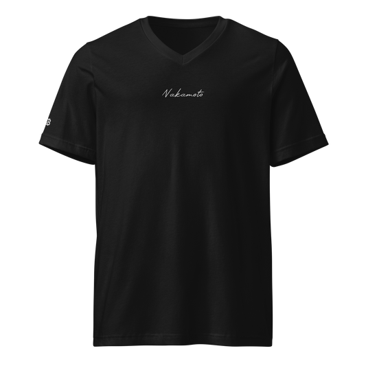 Nakamoto - Gestickt - Unisex V-Ausschnitt T-Shirt