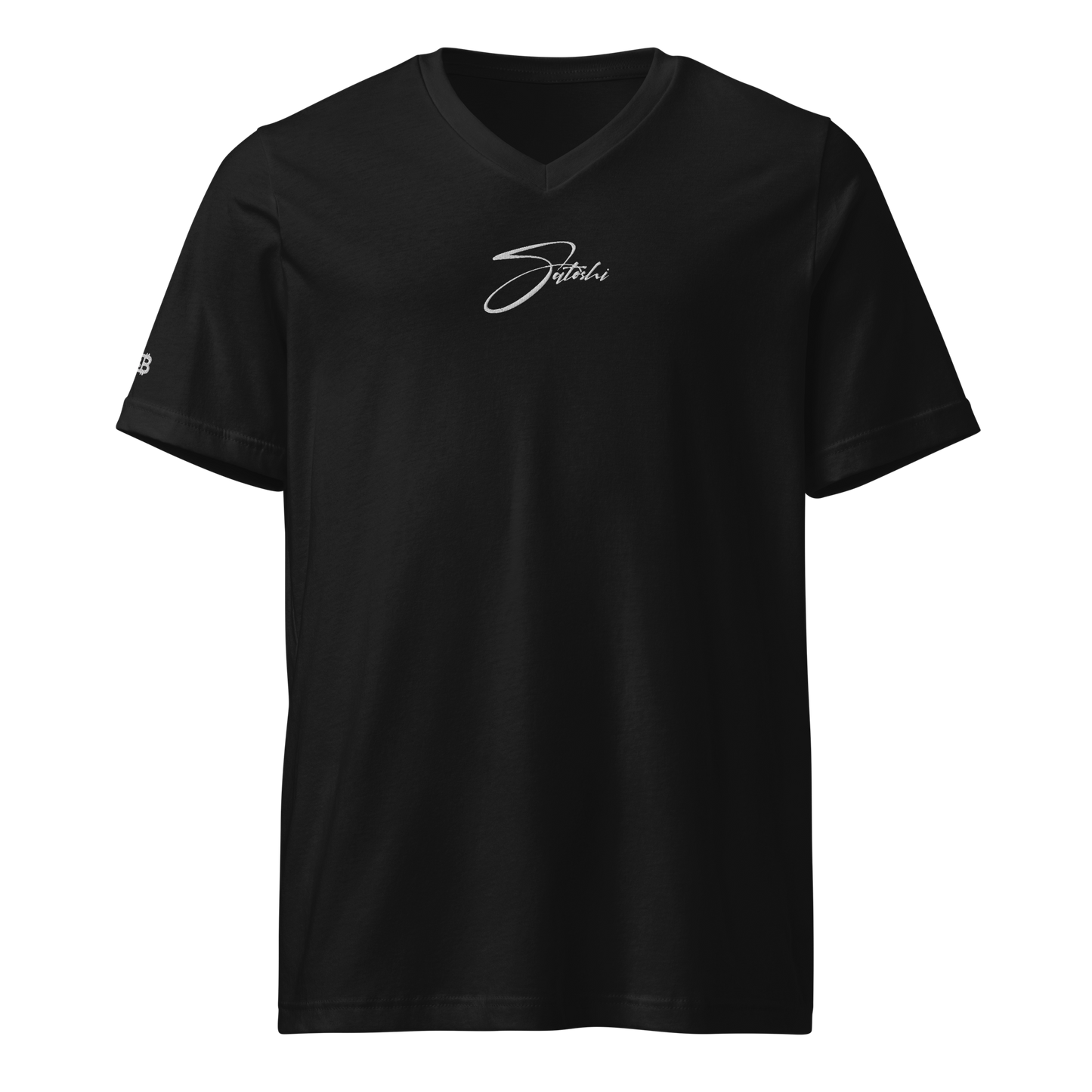 Satoshi - Gestickt - Unisex V-Ausschnitt T-Shirt