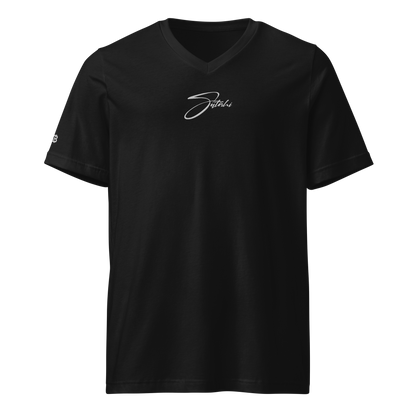 Satoshi - Gestickt - Unisex V-Ausschnitt T-Shirt