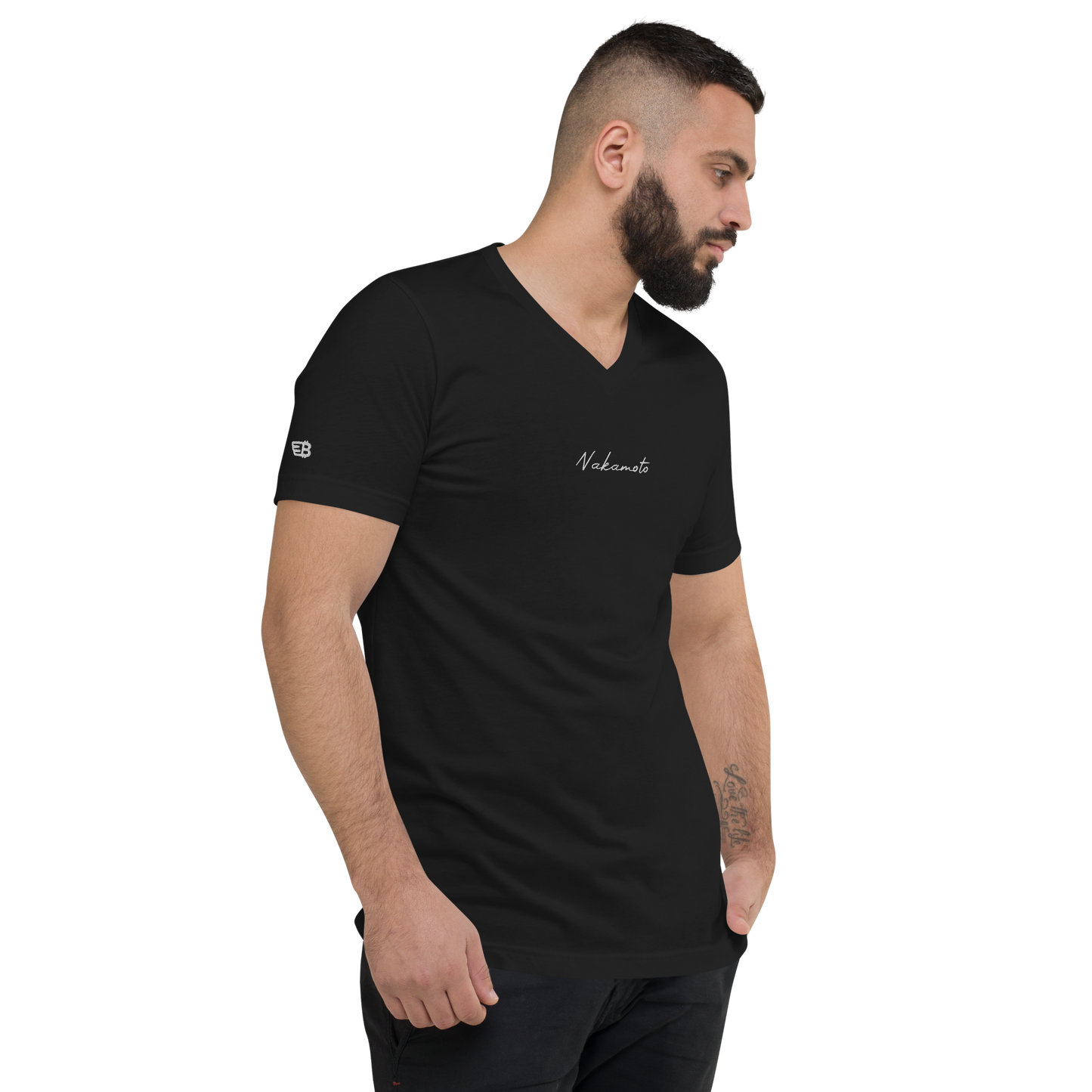 Nakamoto - Gestickt - Unisex V-Ausschnitt T-Shirt